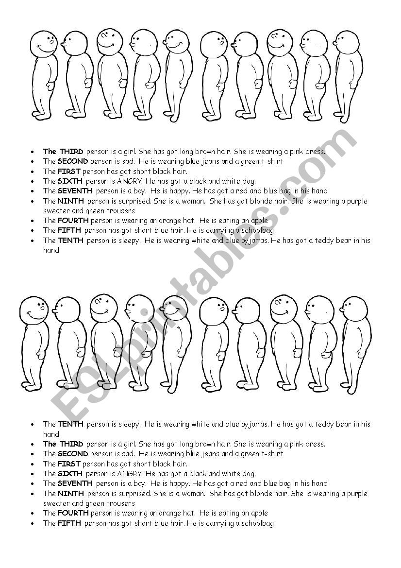 NUMBERS - ORDINALS worksheet