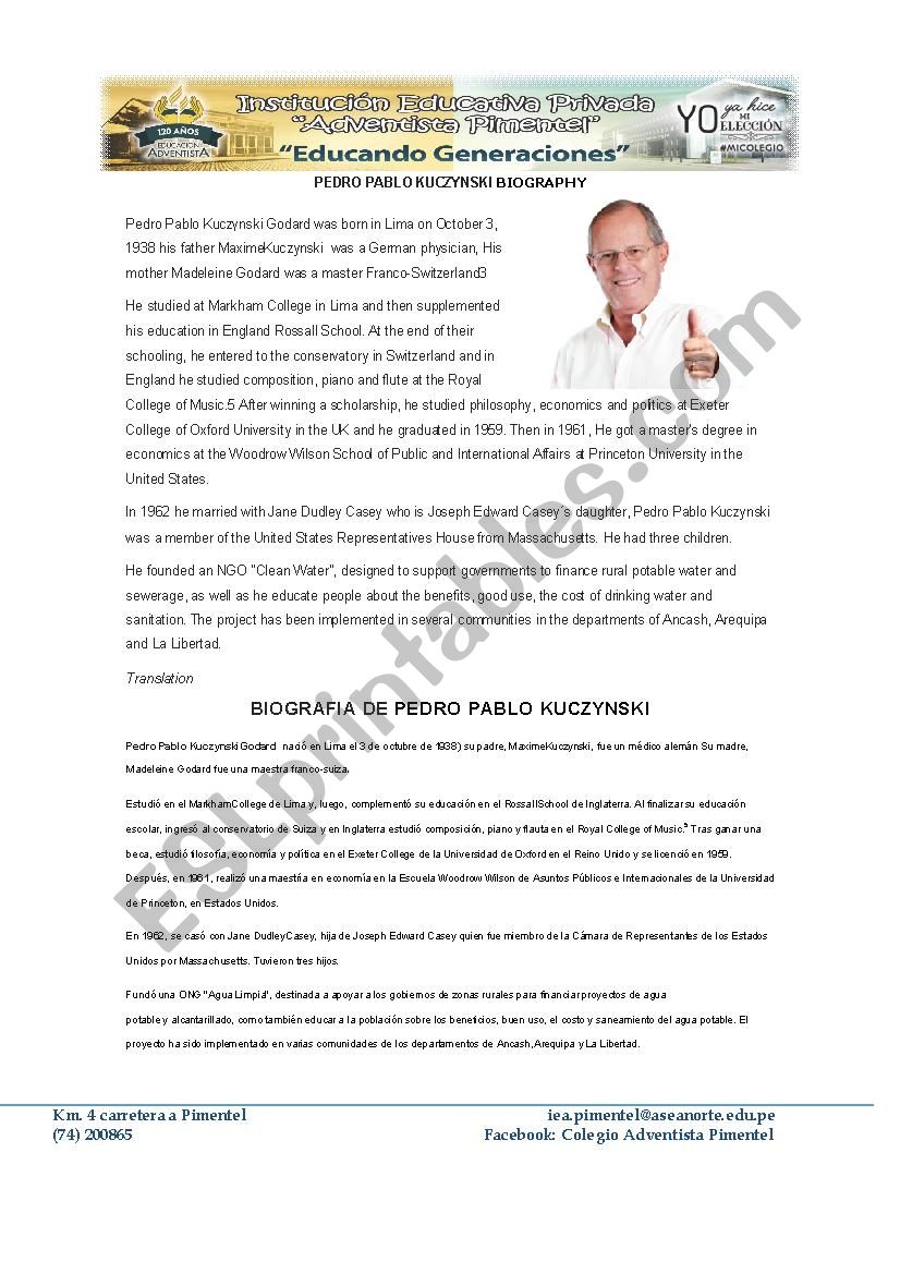 keiko and peter biography worksheet
