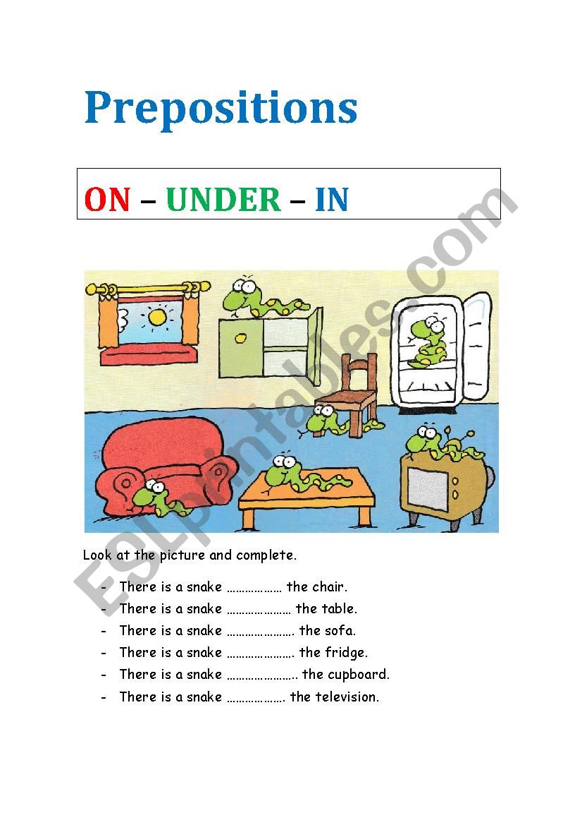 prepositions worksheet