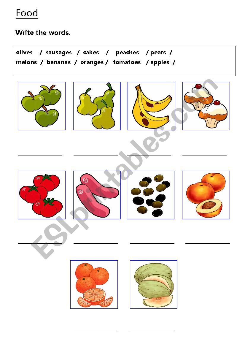 Food worksheet