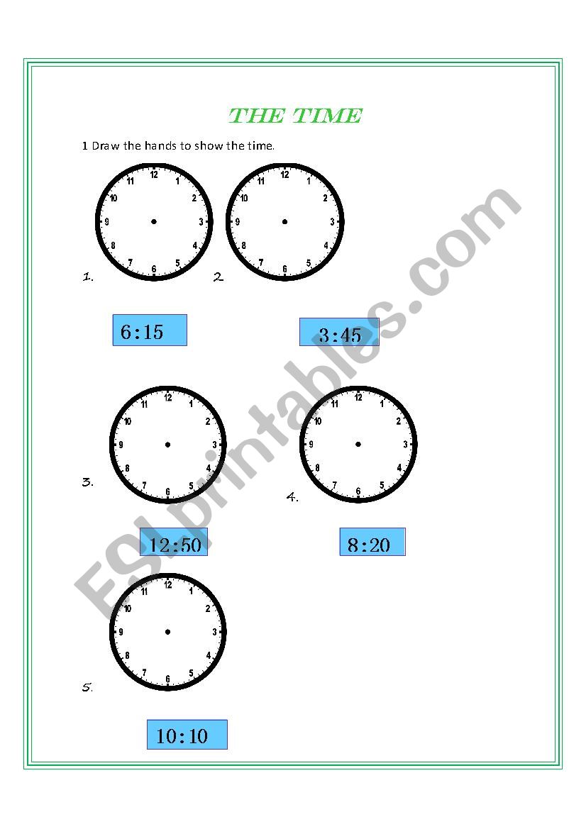 THE TIME worksheet