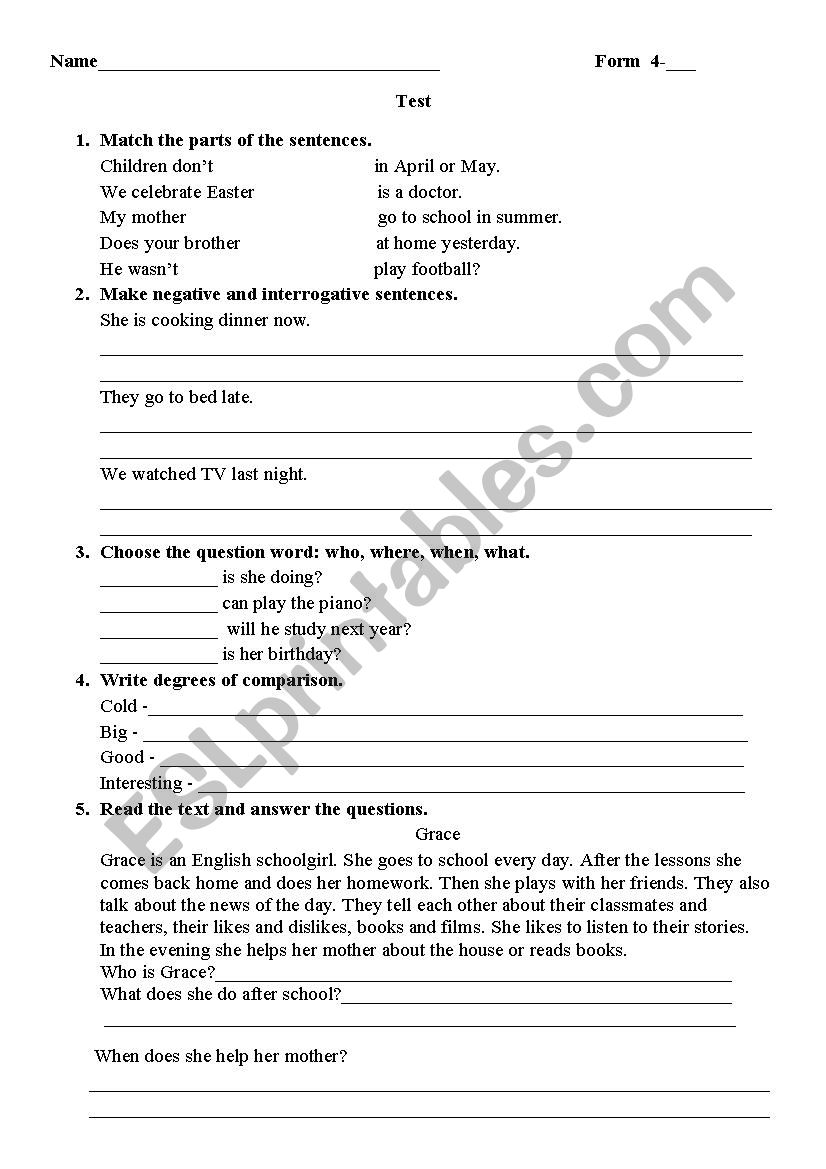 Test worksheet