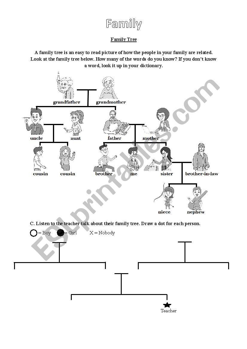 My Family Tree worksheet