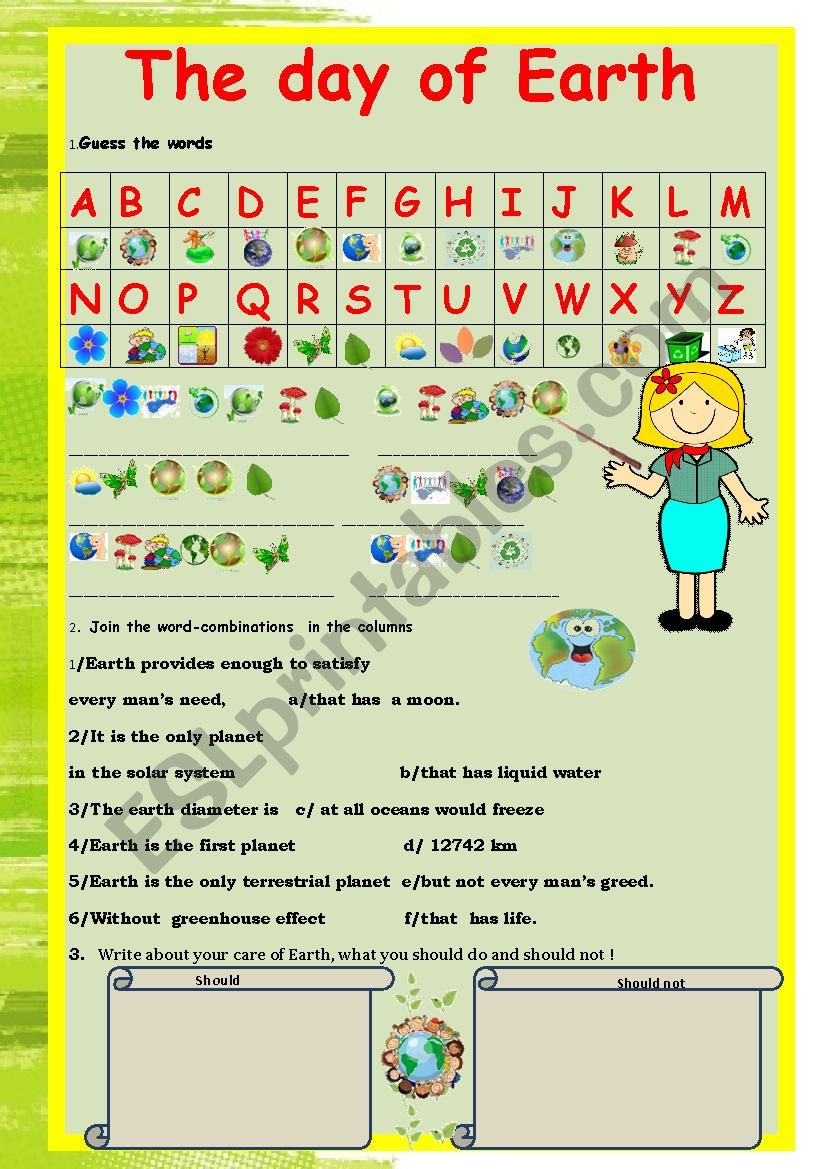 Cryptogram.The Earth Day. worksheet