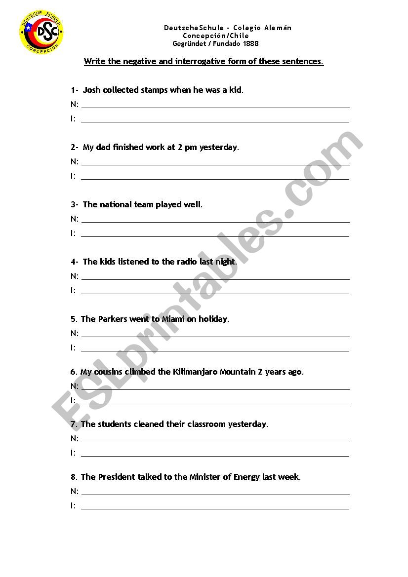 Past Simple worksheet