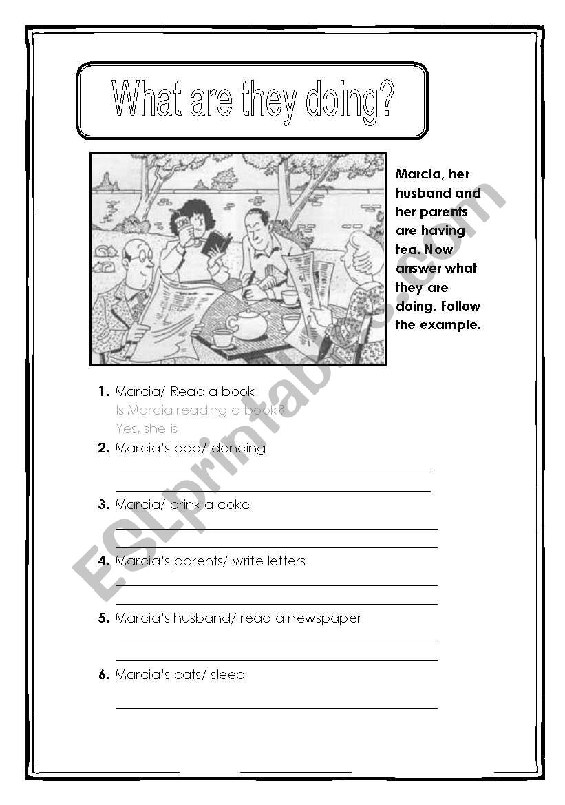 What are they doing? worksheet