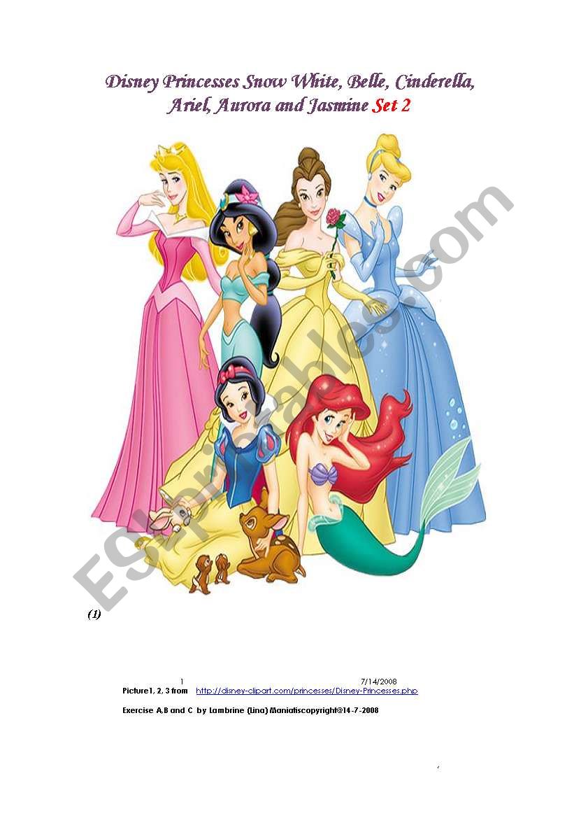 Princesses worksheet