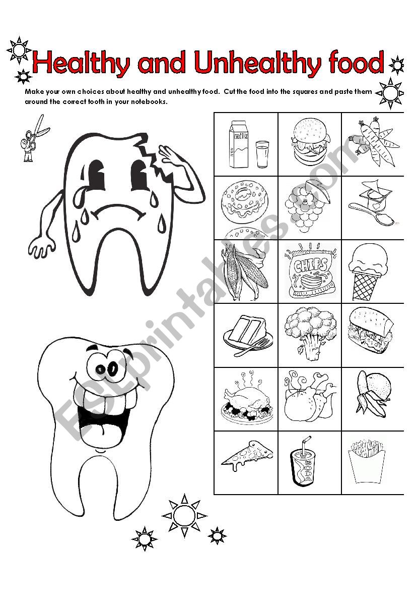 Healthy And Unhealthy Food Worksheet - Healthy and Fit