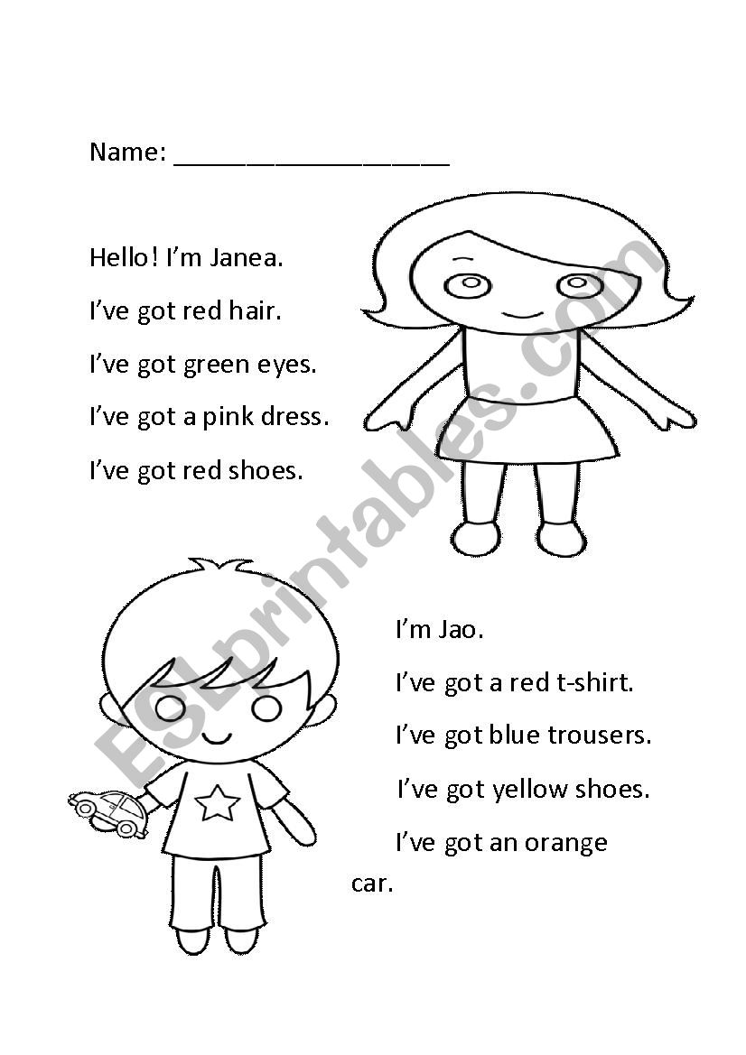 Color Me.. CLOTHES worksheet