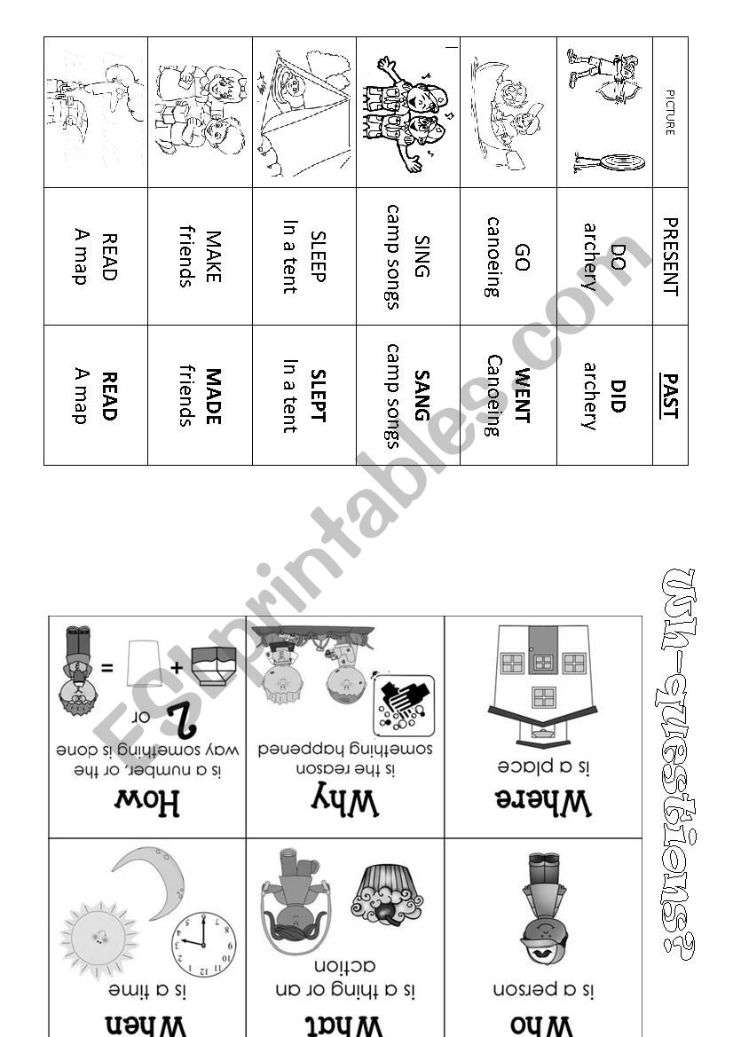 Past of camp activities worksheet