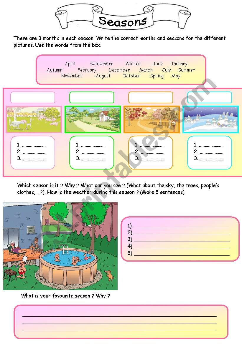 Seasons & Months worksheet