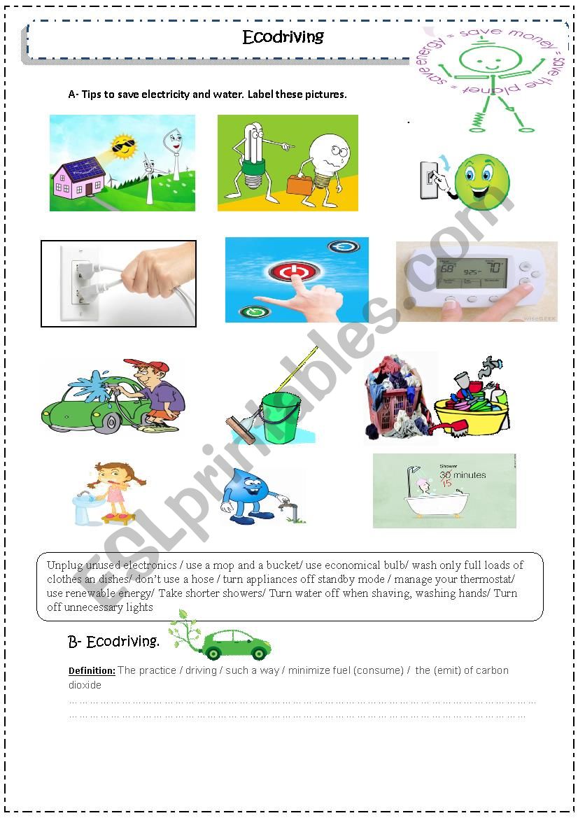 ecodriving worksheet