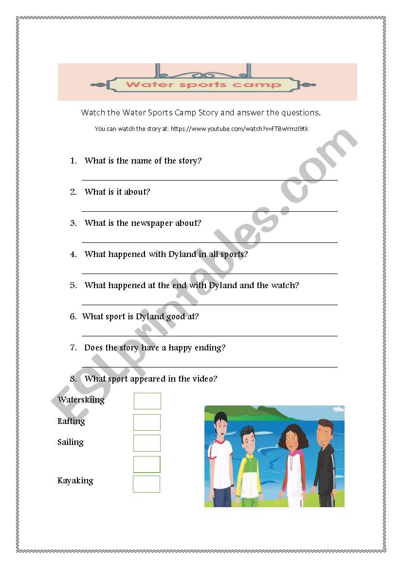 Sports Story worksheet