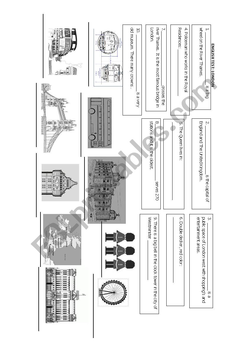 LONDON TEST: EVALUATION worksheet