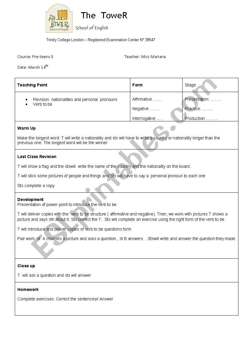 lesson plan worksheet