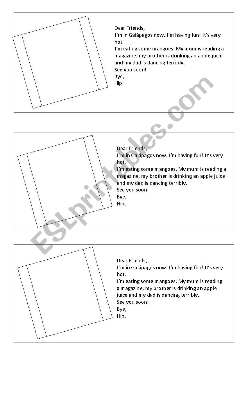 Writing a Postcard worksheet