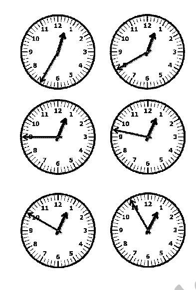 Time/Clock Face Cutouts - Minutes