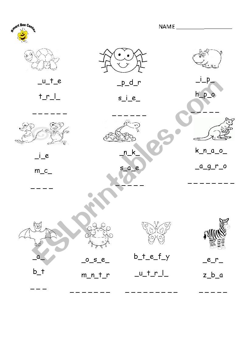 animals worksheet