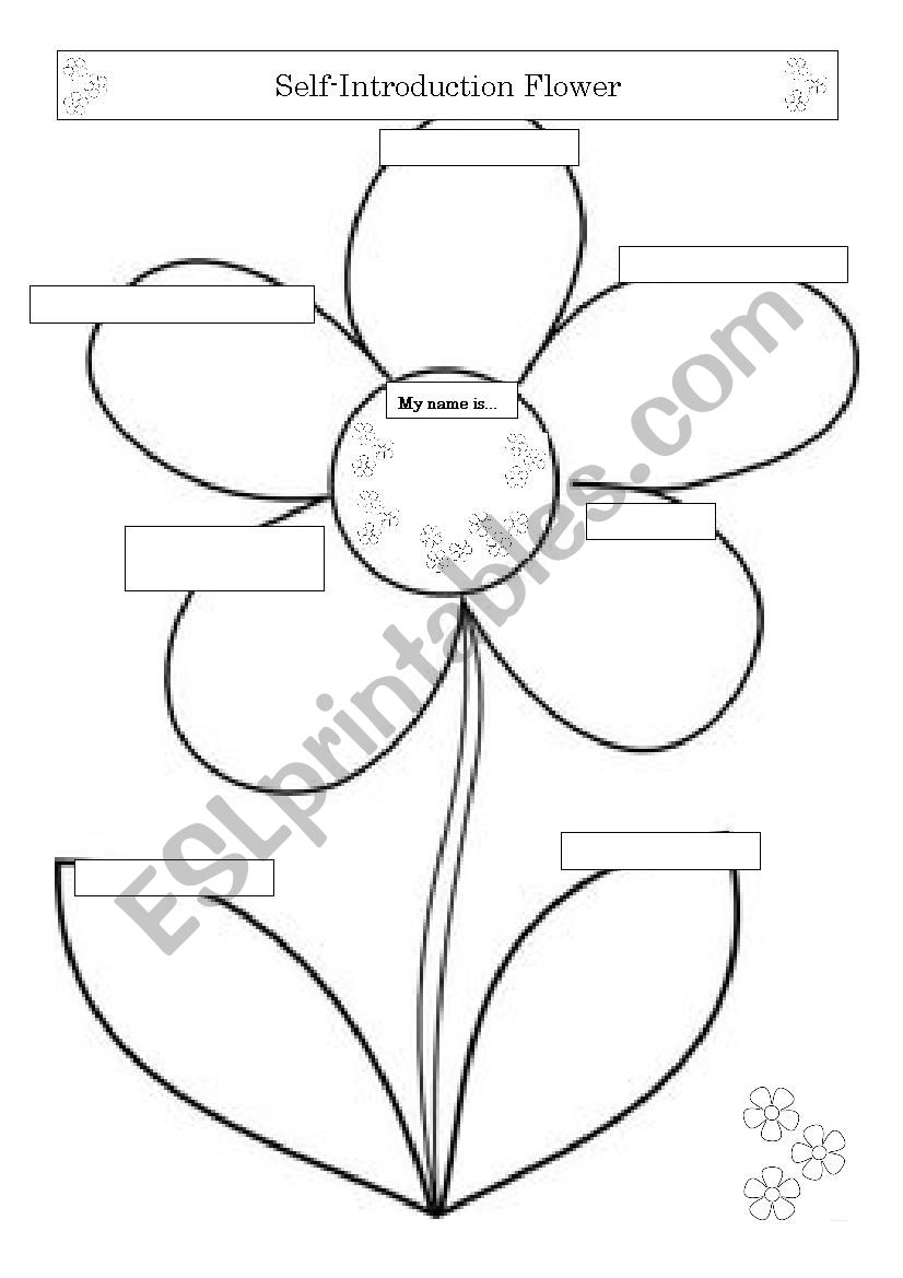 Self- Introduction Flower worksheet