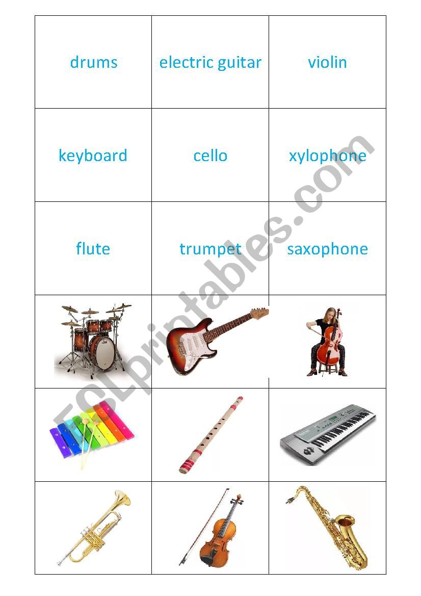 Musical Instruments worksheet