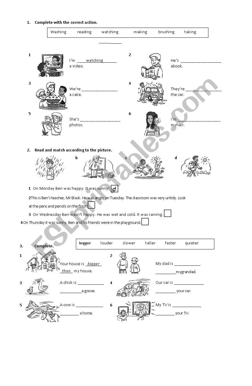 present progressive  worksheet