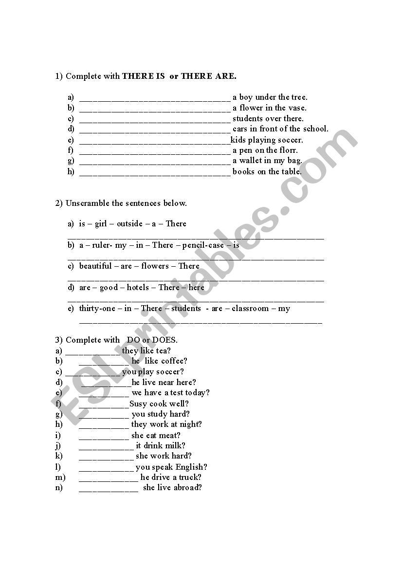 aCTIVITY FOR BEGINNERS worksheet