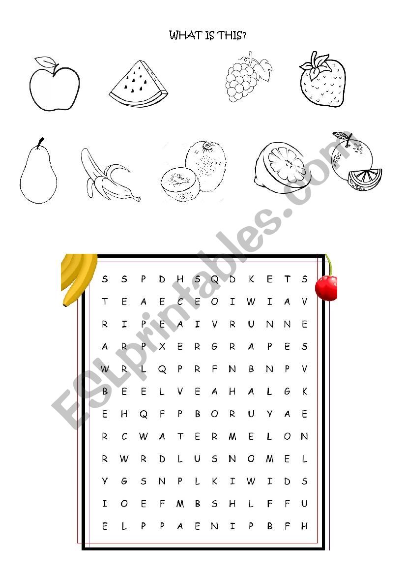 FRUITS worksheet