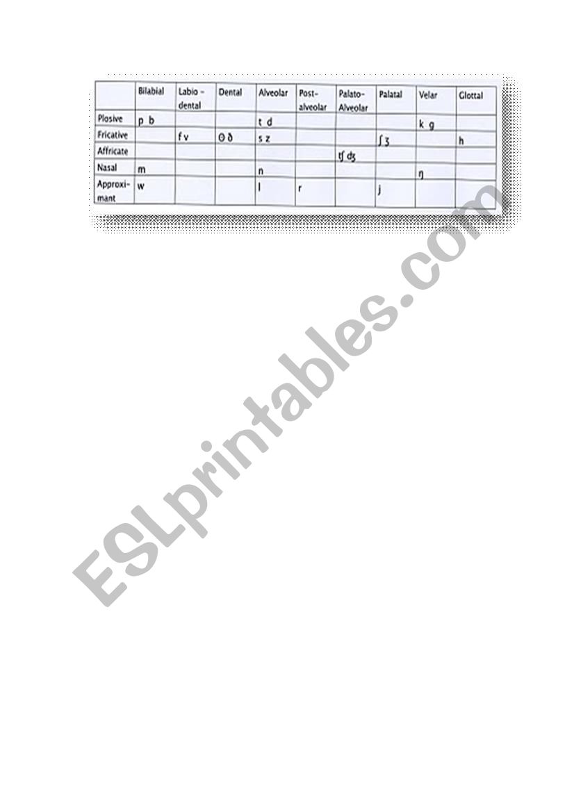 consonants worksheet