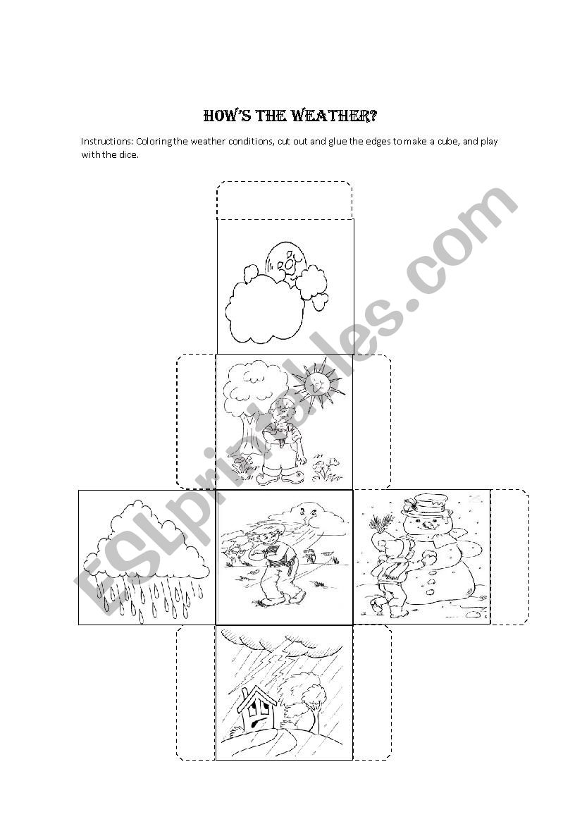 Weather Dice worksheet