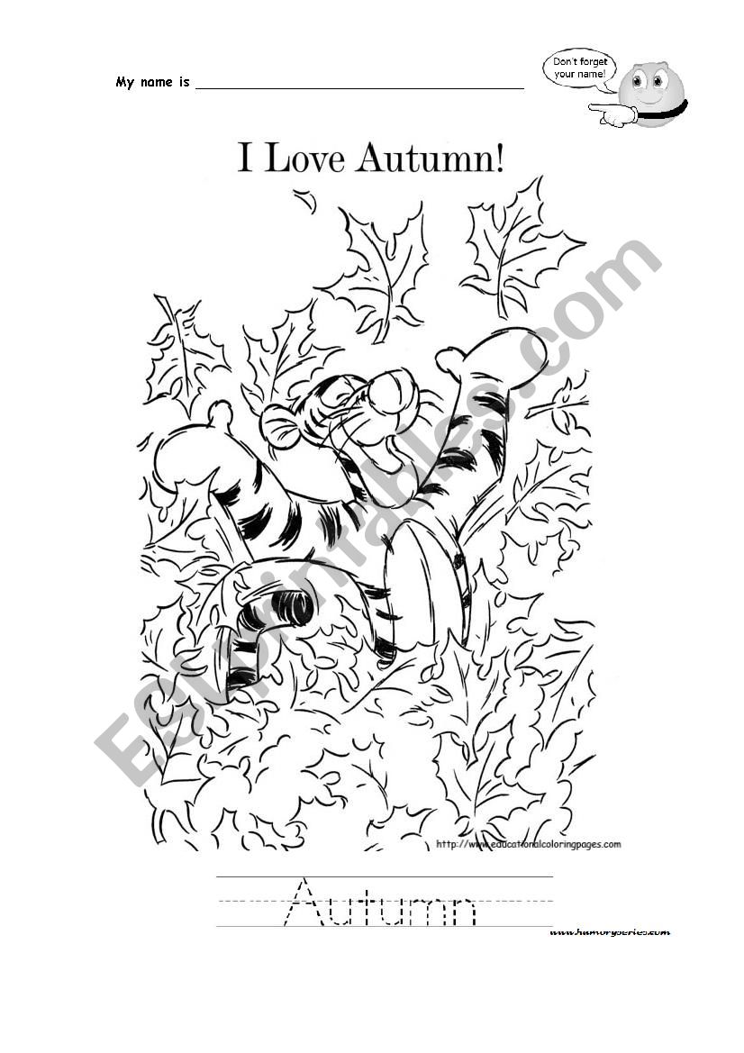 Autumn with Tiger - winnie the pooh