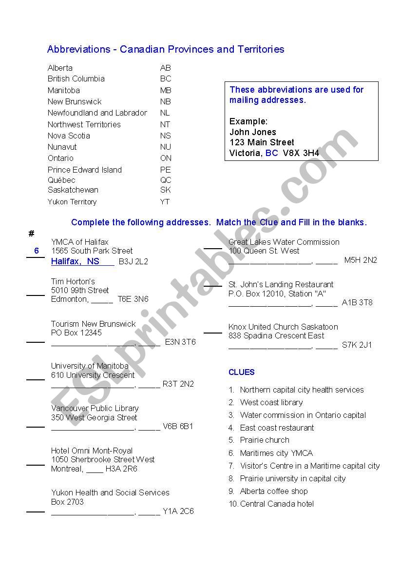Canadian provinces abbreviations
