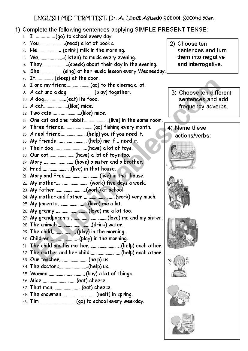 SIMPLE PAST worksheet