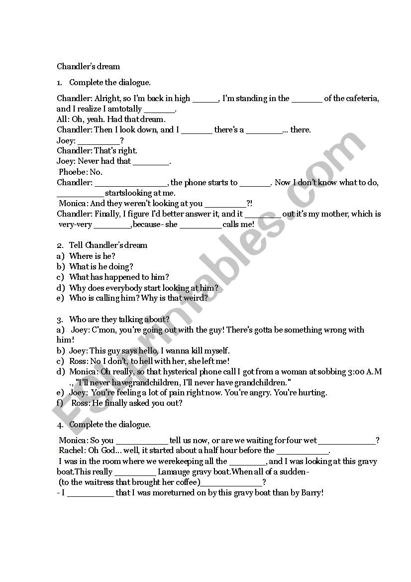 Friends s01eo1 pilot worksheet