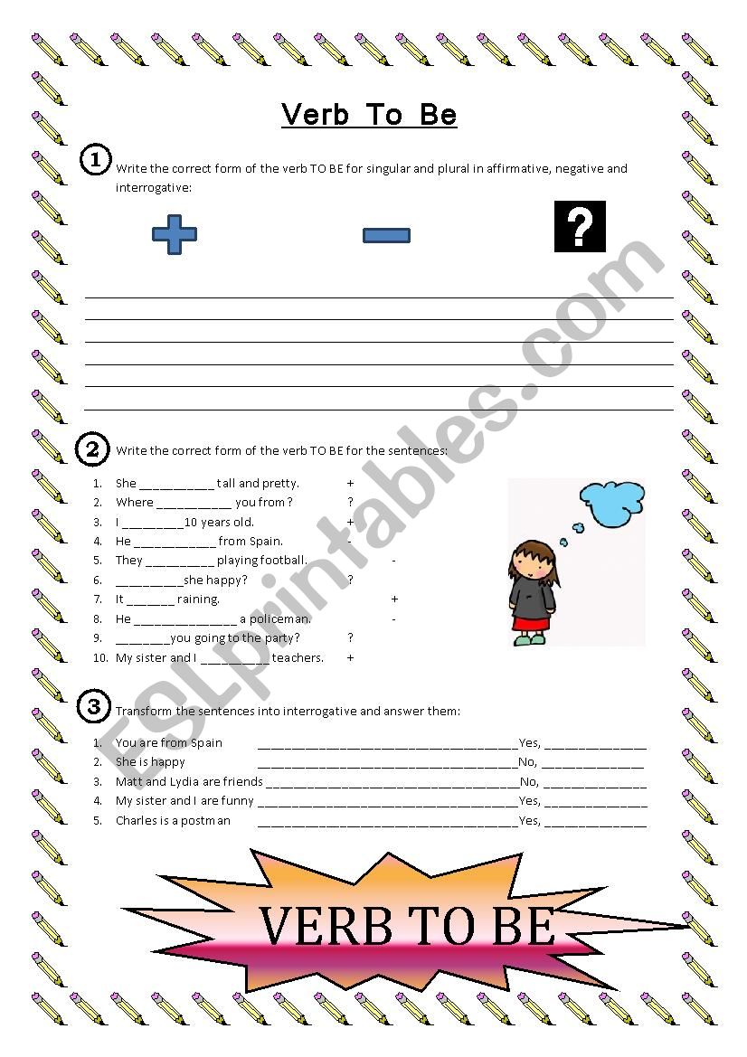 Verb To Be worksheet