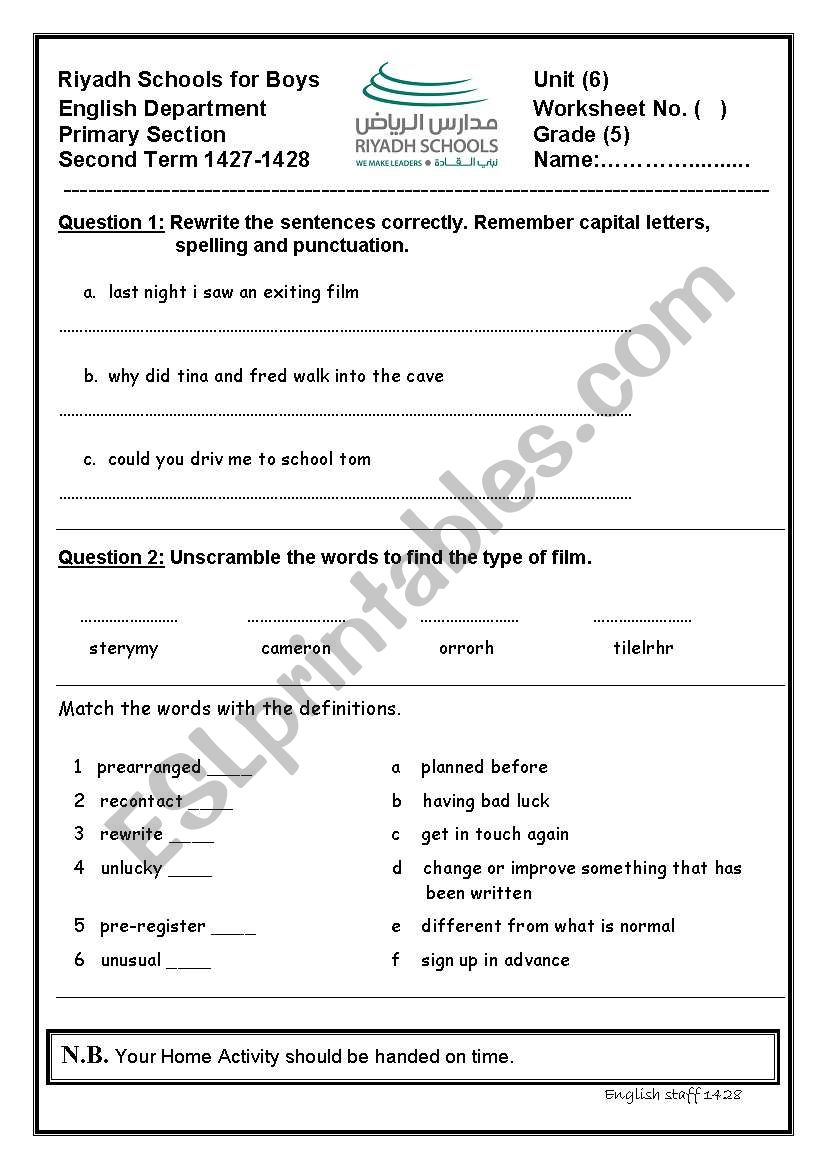 punctuation activity worksheet