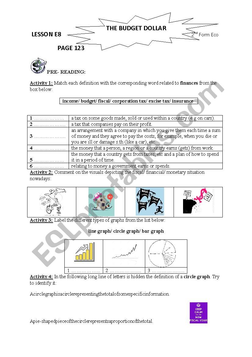 lesson E8: the budget dollar worksheet