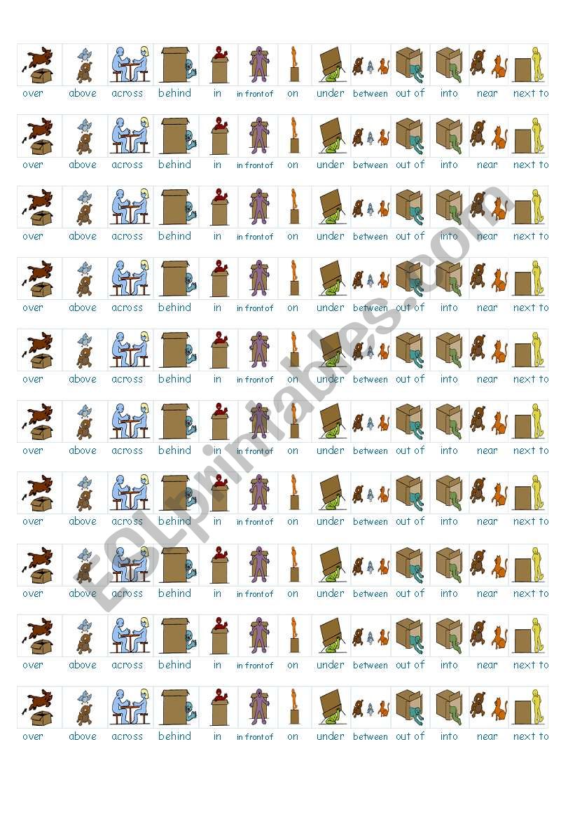 prepositions of place worksheet