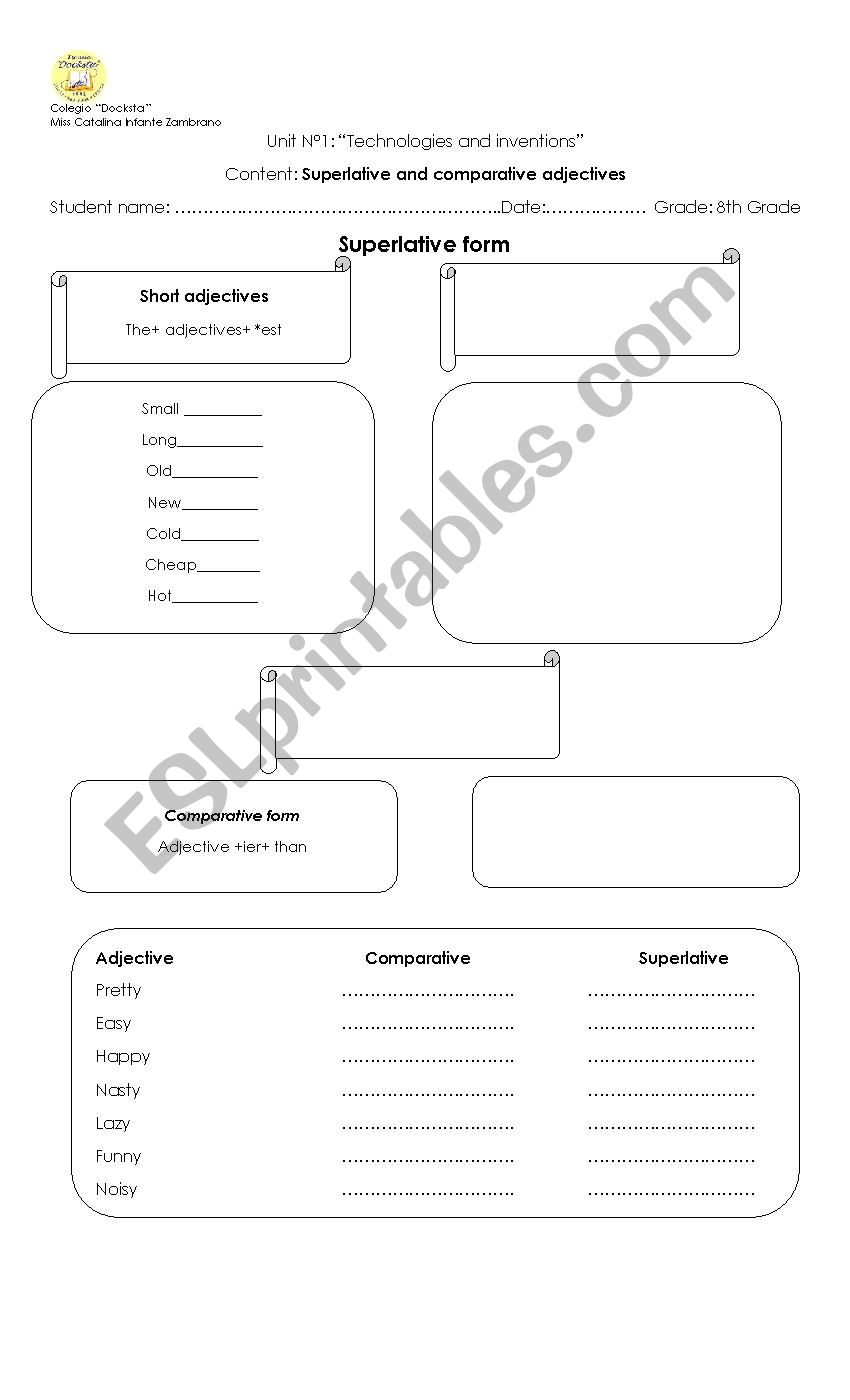 comparative and superlatives worksheet