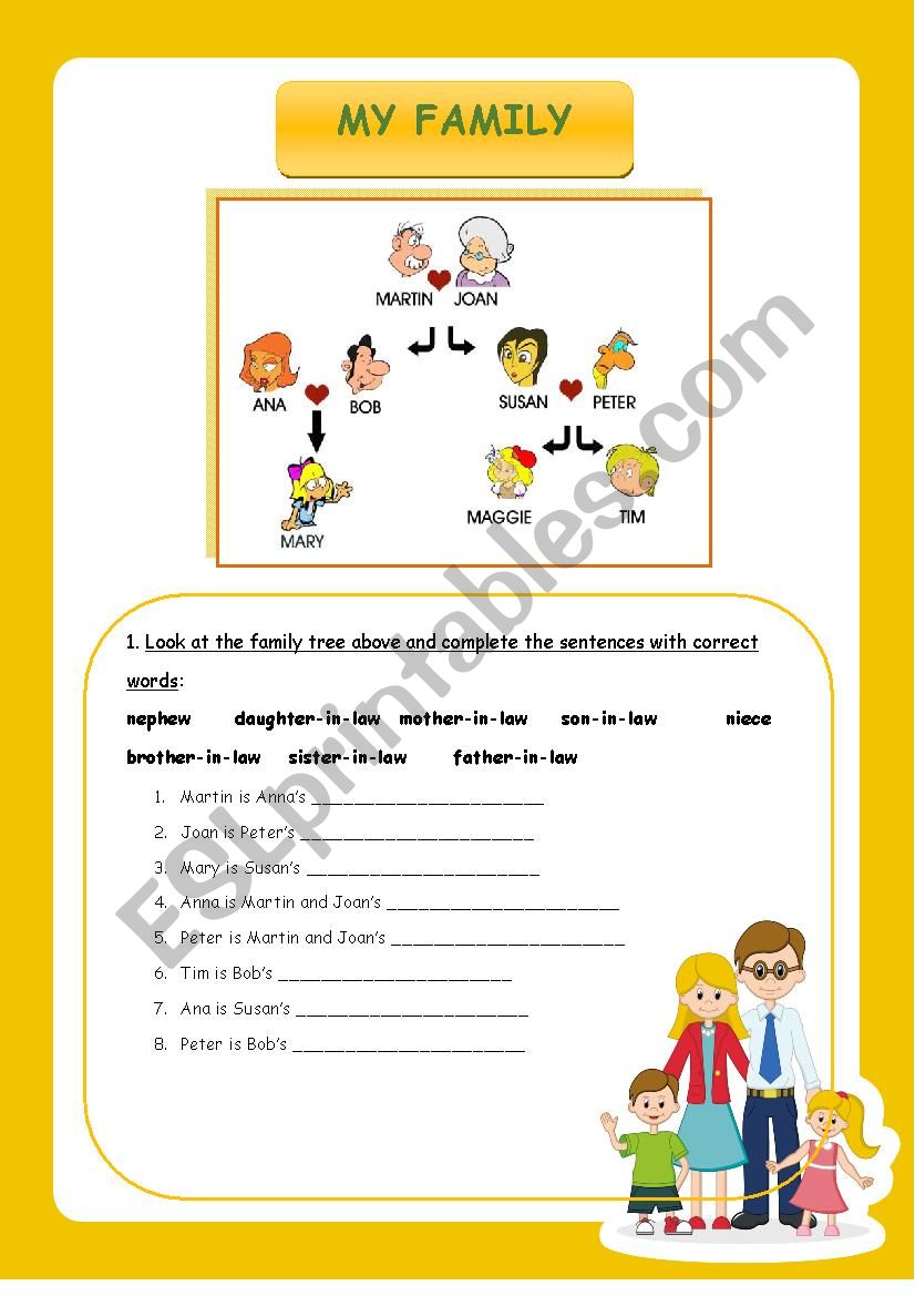 FAMILY - extended version worksheet