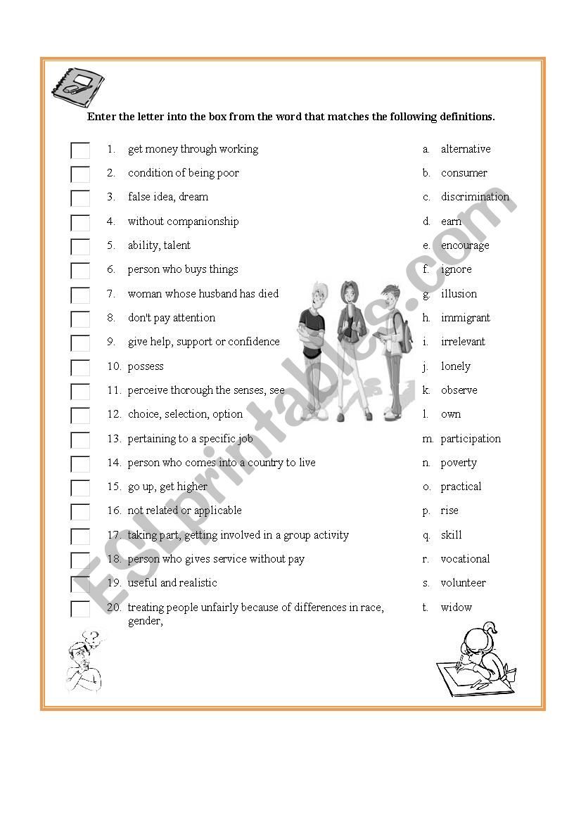 ACADEMIC VOCABULARY worksheet