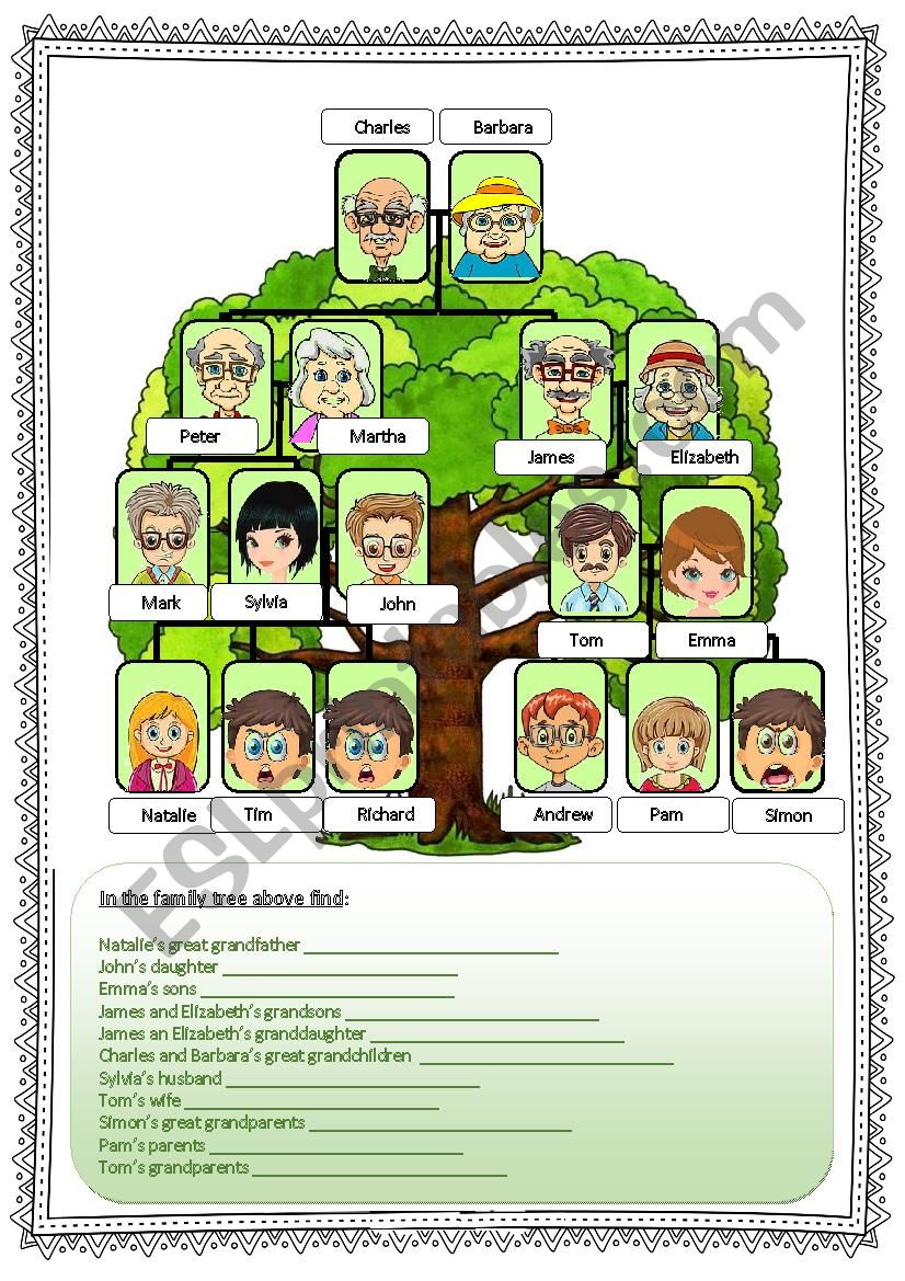 Extended FAMILY tree worksheet