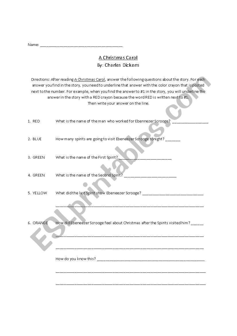 Christmas Carols  worksheet worksheet