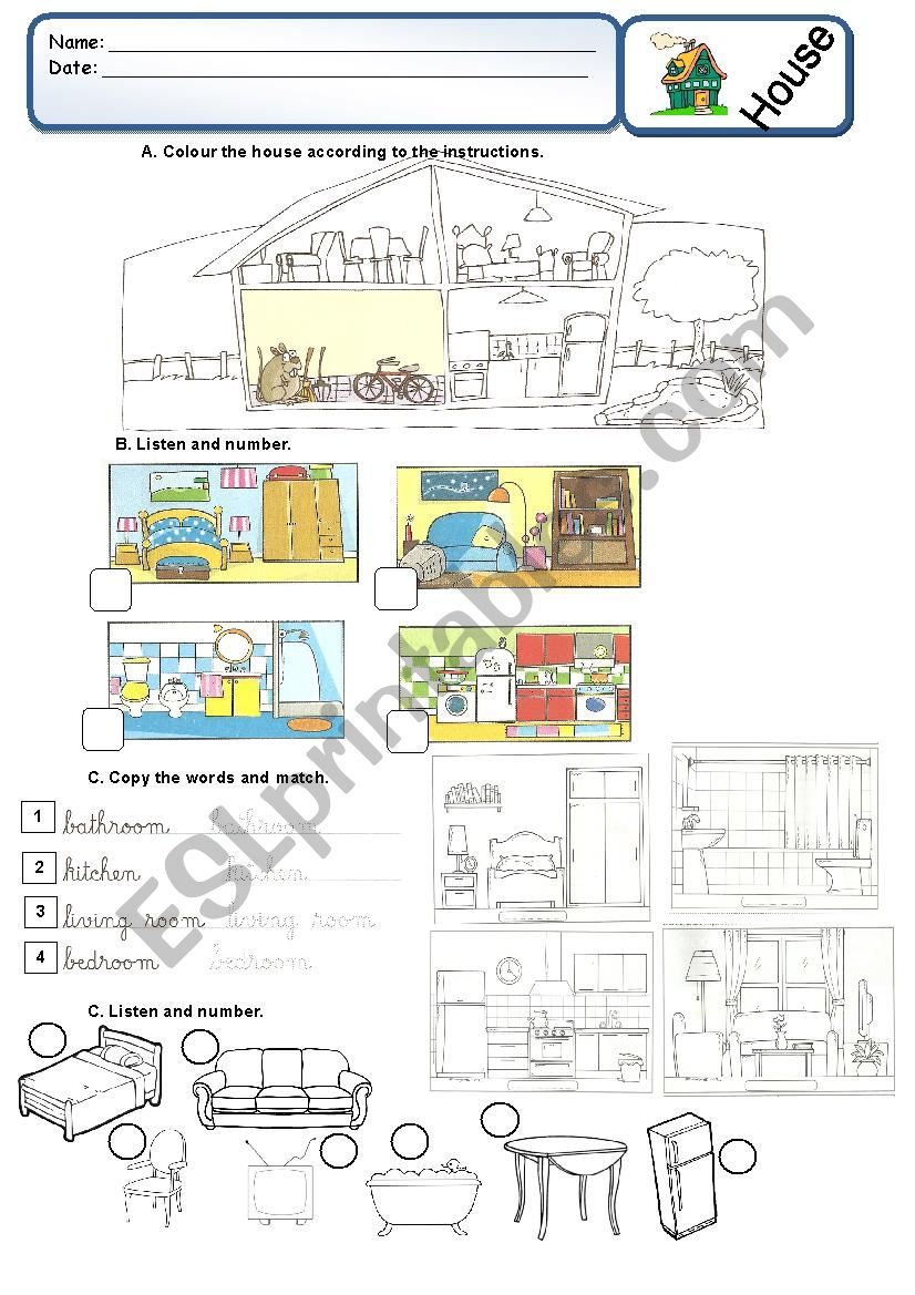 The House worksheet