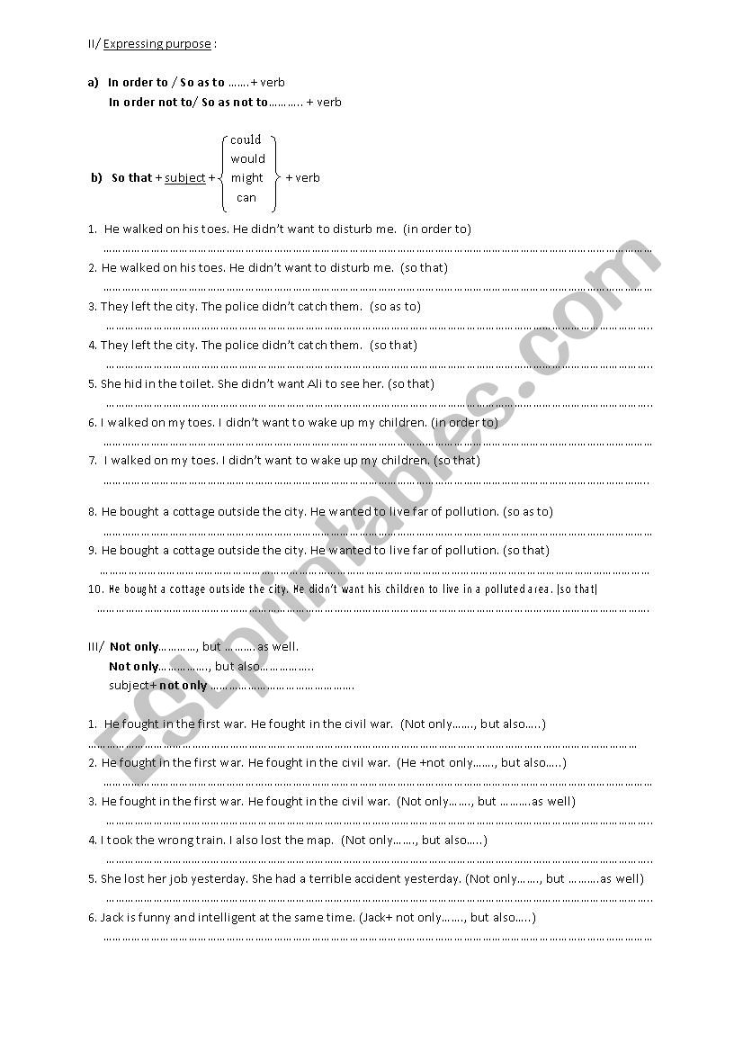 Linking Words 2 worksheet