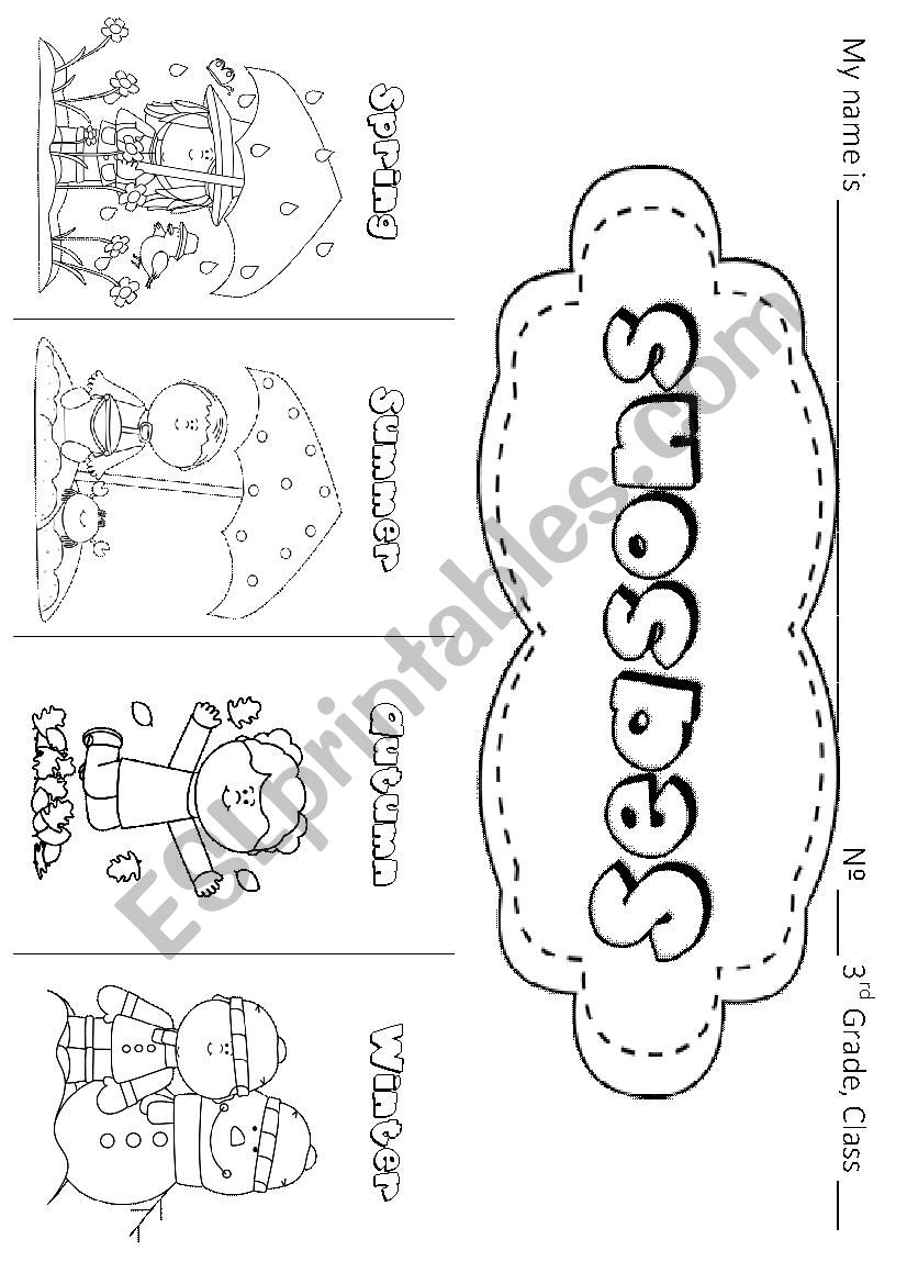 Four seasons flip-flap book worksheet