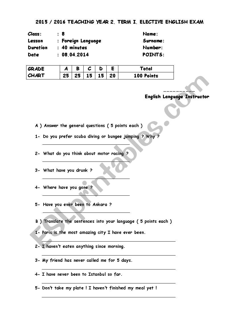 present perfect tense worksheet