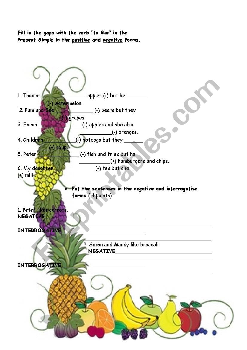 FOOD 2 worksheet