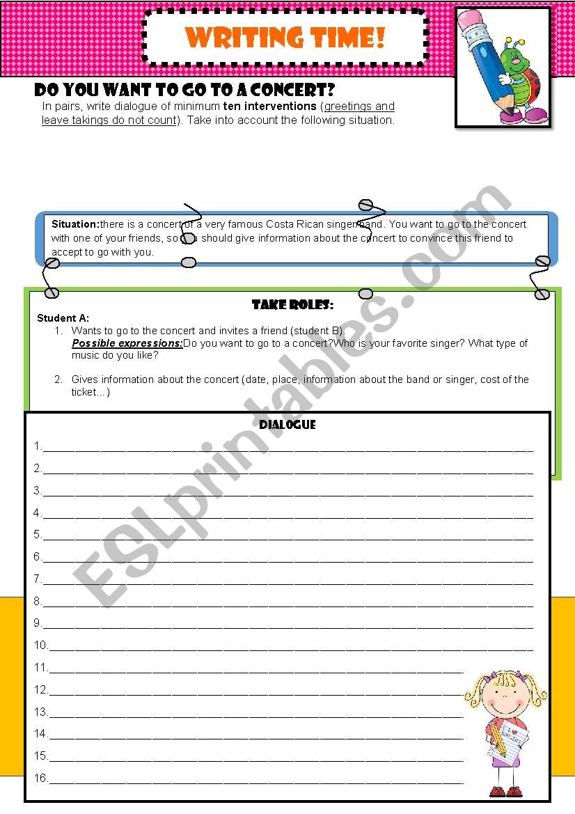 Costa Rican music worksheet