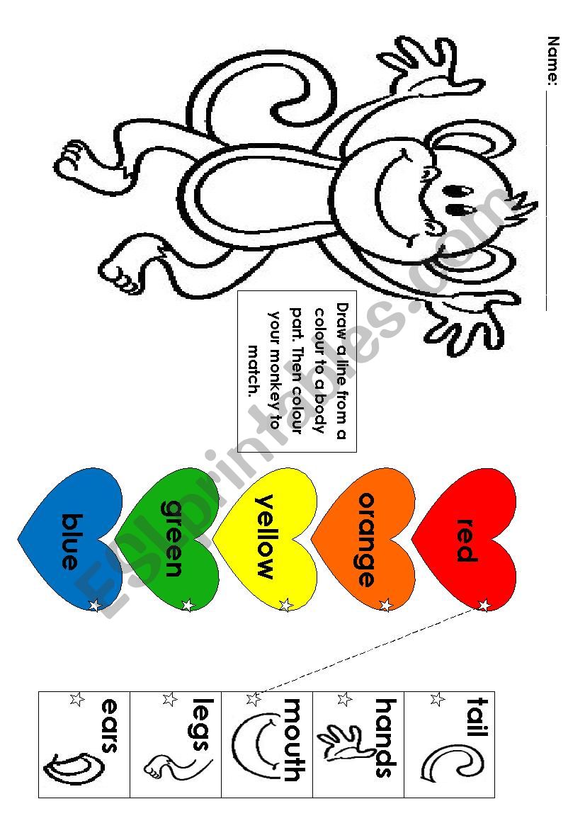 Rainbow Monkey worksheet