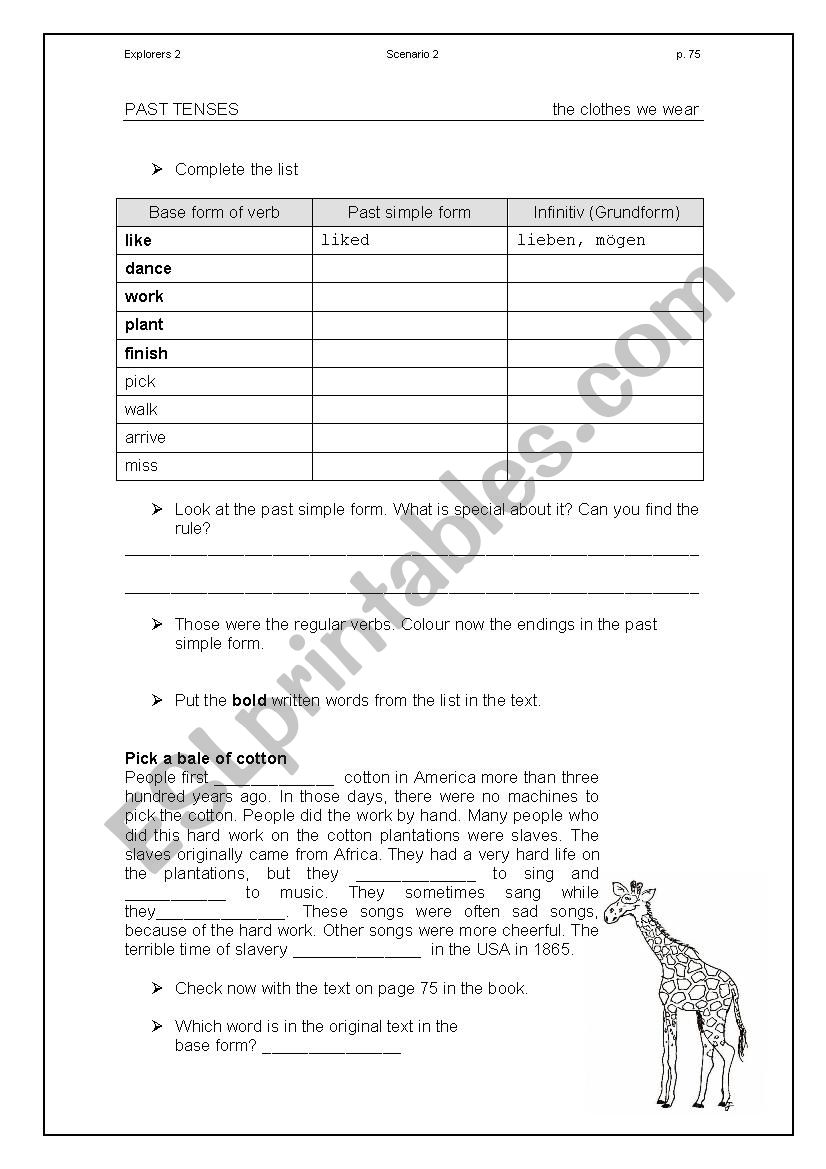Past Simple worksheet